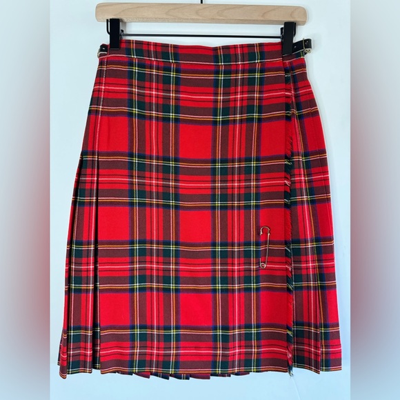 Vintage Land’s End Tartan Plaid Wool Kilt Wrap Skirt Made in Ireland 🇮🇪 - Picture 9 of 15